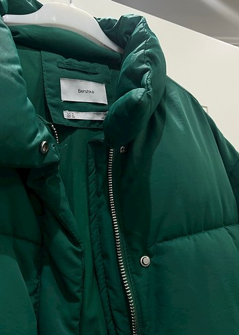 Düğmeli Kısa Yeşil Kadın Kışlık Mont - Görsel 4