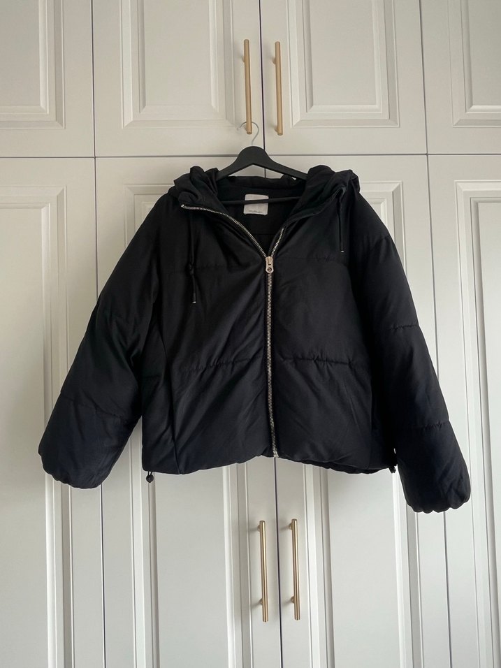 Siyah Kapüşonlu Fermuarlı Kadın Ceket - Görsel 2