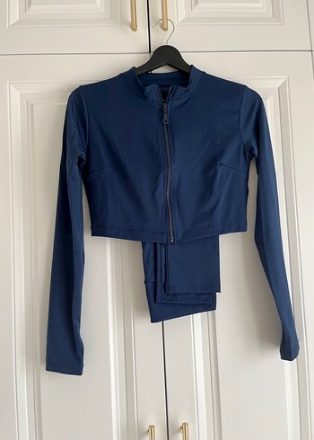 Kadın Lacivert Fermuarlı Eşofman Takımı - Görsel 2