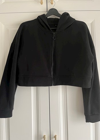 Siyah Fermuarlı Kadın Sweatshirt - Görsel 2