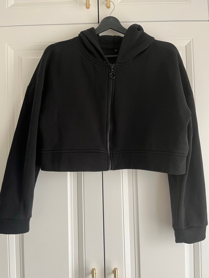 Siyah Fermuarlı Kadın Sweatshirt - Görsel 2