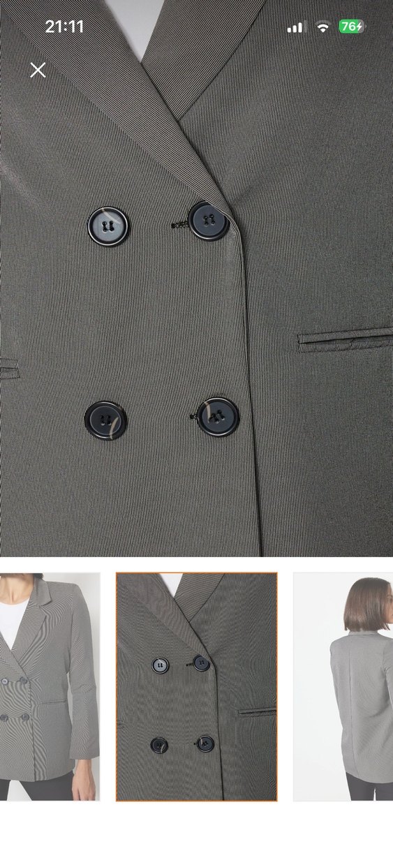 Gri Normal Kesim Kadın Blazer Ceket - Görsel 5