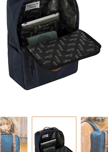 Kilitli ve Baskılı Kadın Sırt Çantası - Görsel 5