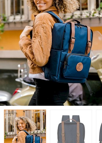 Kilitli ve Baskılı Kadın Sırt Çantası - Görsel 3