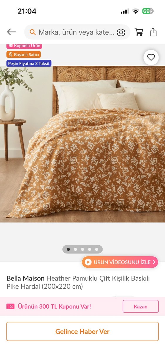 Hardal Çiçek Desenli Nevresim Takımı - Görsel 4