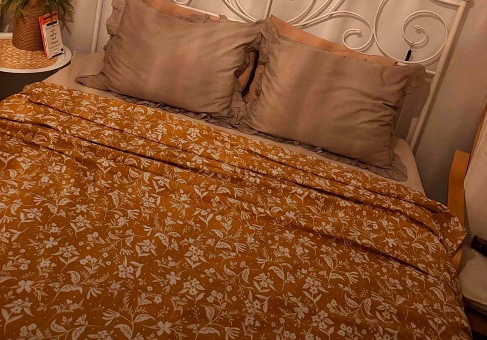 Hardal Çiçek Desenli Nevresim Takımı - Görsel 3