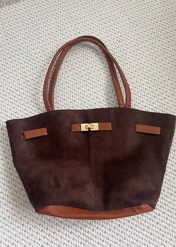 Kahverengi Süet Kadın Çanta - Görsel 2