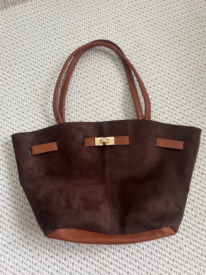 Kahverengi Süet Kadın Çanta - Görsel 2