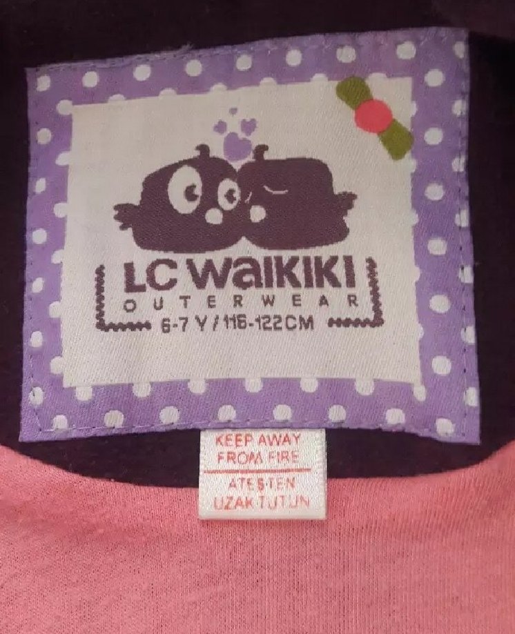 Koyu Mor Düğmeli Kız Çocuk Ceketi - Görsel 4