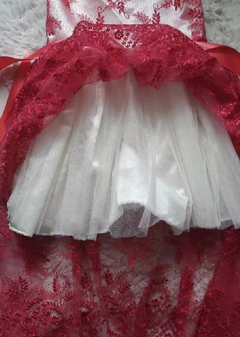 Pembe Dantelli Nakışlı Kız Çocuk Elbisesi - Görsel 7