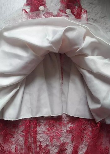 Pembe Dantelli Nakışlı Kız Çocuk Elbisesi - Görsel 6