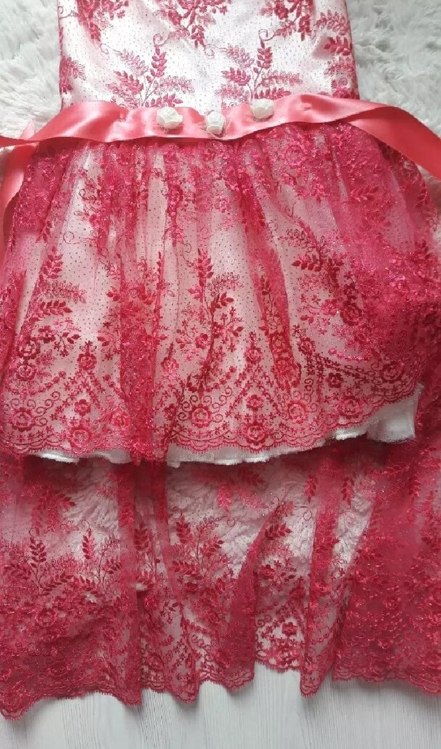 Pembe Dantelli Nakışlı Kız Çocuk Elbisesi - Görsel 4