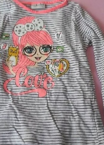 Kız Çocuk Kırmızı Minnie Baskılı Uzun Kollu Tişörtler - Görsel 4