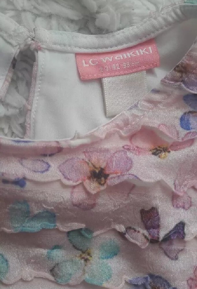 Kız Çocuk Pembe Fırfırlı Elbise - Görsel 3