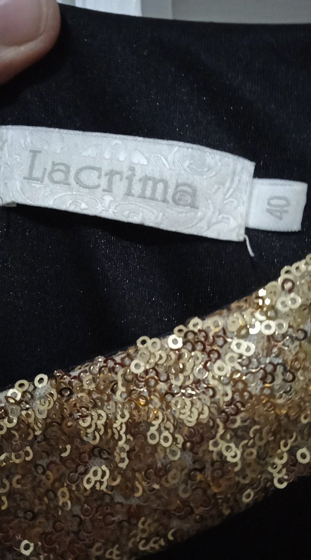 Siyah İşlemeli Uzun Kollu Uzun Elbise - Görsel 4