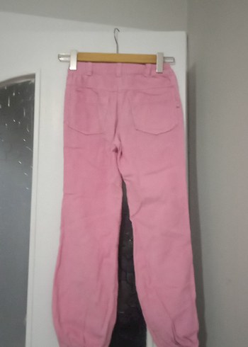 Nakışlı Pembe Bol Kesim Kız Pantolonu - Görsel 2