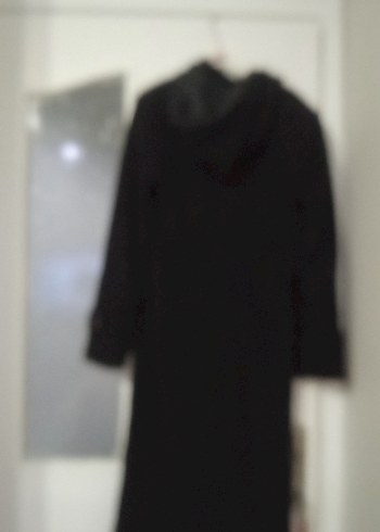 Düğmeli Siyah Uzun Kadın Palto - Görsel 3