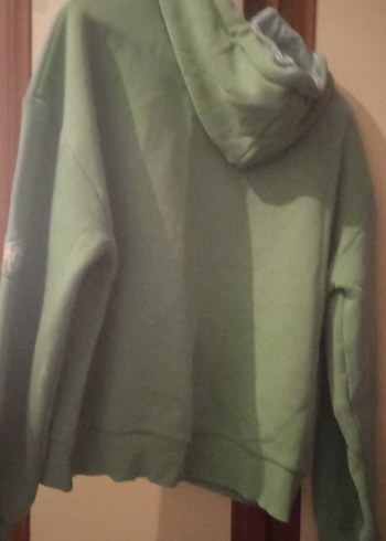 Yeşil Kapüşonlu Oversize Sweatshirt - Görsel 2