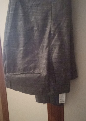 Gri Kadın Uzun Silky Kumaş Pantolon - Görsel 2