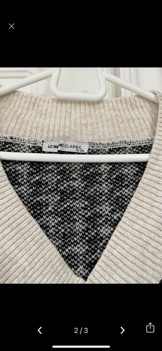 V Yaka Desenli Triko Süveter - Görsel 2