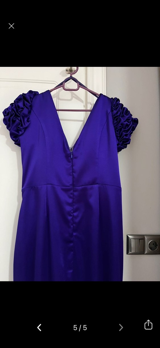 Drapeli Uzun Abiye Elbise - Görsel 5