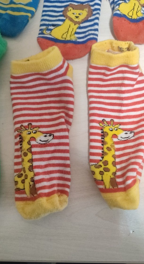 7 8 yaş 9 10yas için çocuk çorabı zürafa aslanlı filli 2kez giyi - Görsel 2