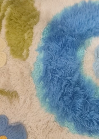 Pastel Mavi Çiçek Desenli Banyo Paspası - Görsel 3