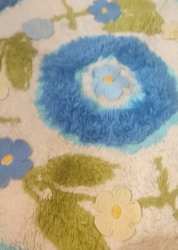 Pastel Mavi Çiçek Desenli Banyo Paspası - Görsel 2