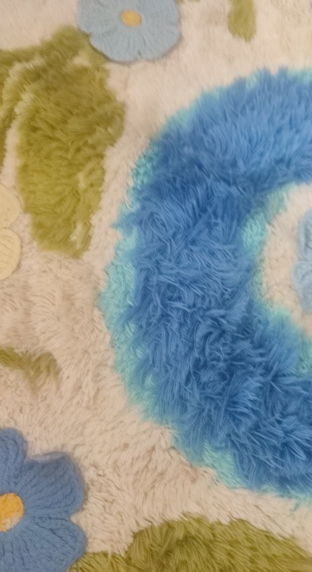 Pastel Mavi Çiçek Desenli Banyo Paspası - Görsel 3