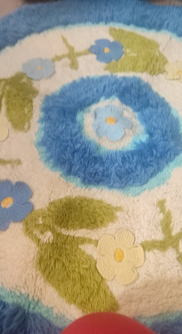 Pastel Mavi Çiçek Desenli Banyo Paspası - Görsel 2