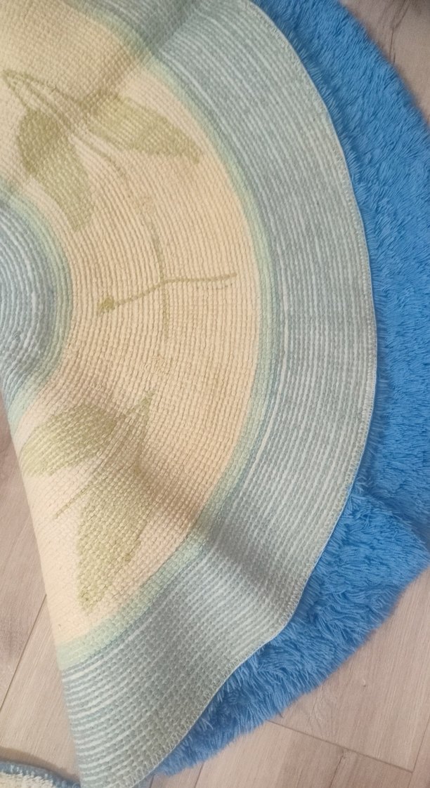 Pastel Mavi Çiçek Desenli Banyo Paspası - Görsel 5