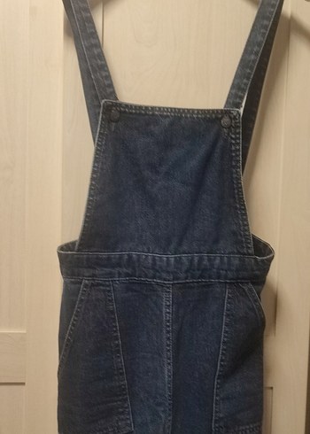 Kiz çocuk genç kız Lacivert Kot Askılı  Tulum - Görsel 5