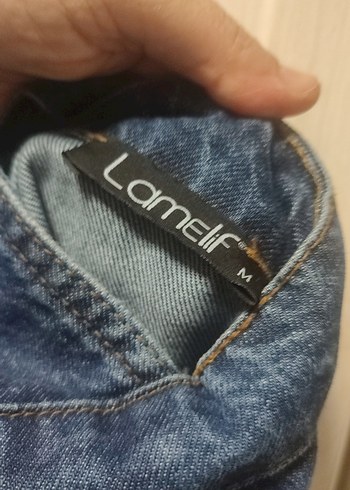 Kiz çocuk genç kız Lacivert Kot Askılı  Tulum - Görsel 4