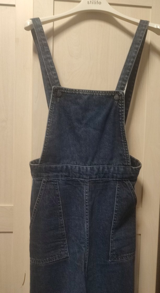 Kiz çocuk genç kız Lacivert Kot Askılı  Tulum - Görsel 5