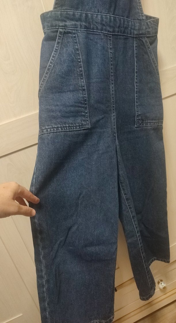 Kiz çocuk genç kız Lacivert Kot Askılı  Tulum - Görsel 2