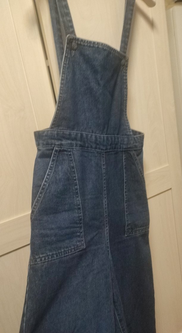 Kiz çocuk genç kız Lacivert Kot Askılı  Tulum - Görsel 3