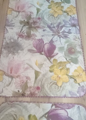 Pastel Renkli Çiçek Desenli Banyo paspasi - Görsel 2