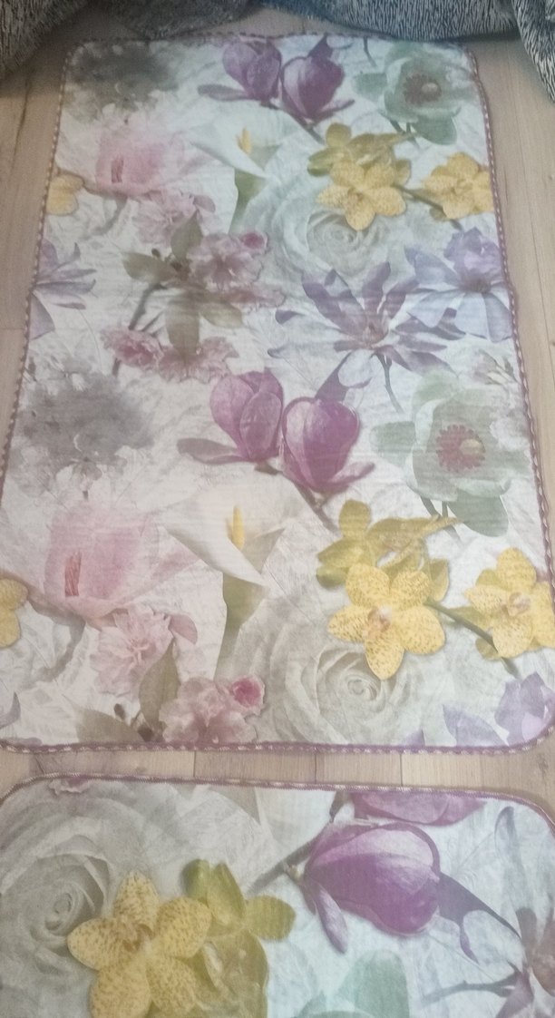 Pastel Renkli Çiçek Desenli Banyo paspasi - Görsel 2