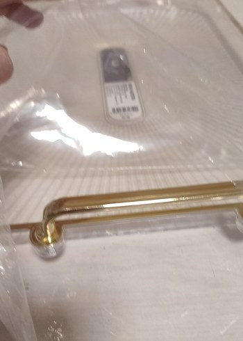 Altın Saplı Şeffaf Dikdörtgen Tepsi - Görsel 4