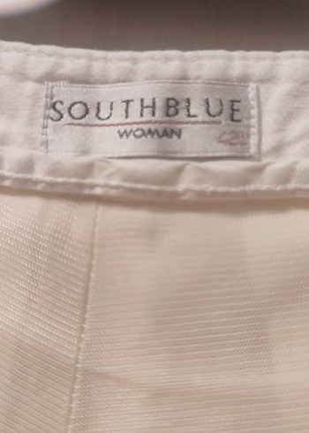 Düğmeli Beyaz Keten Pantolon 42beden çalışan kadınlar için tarz - Görsel 3