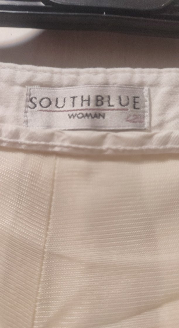 Düğmeli Beyaz Keten Pantolon 42beden çalışan kadınlar için tarz - Görsel 3