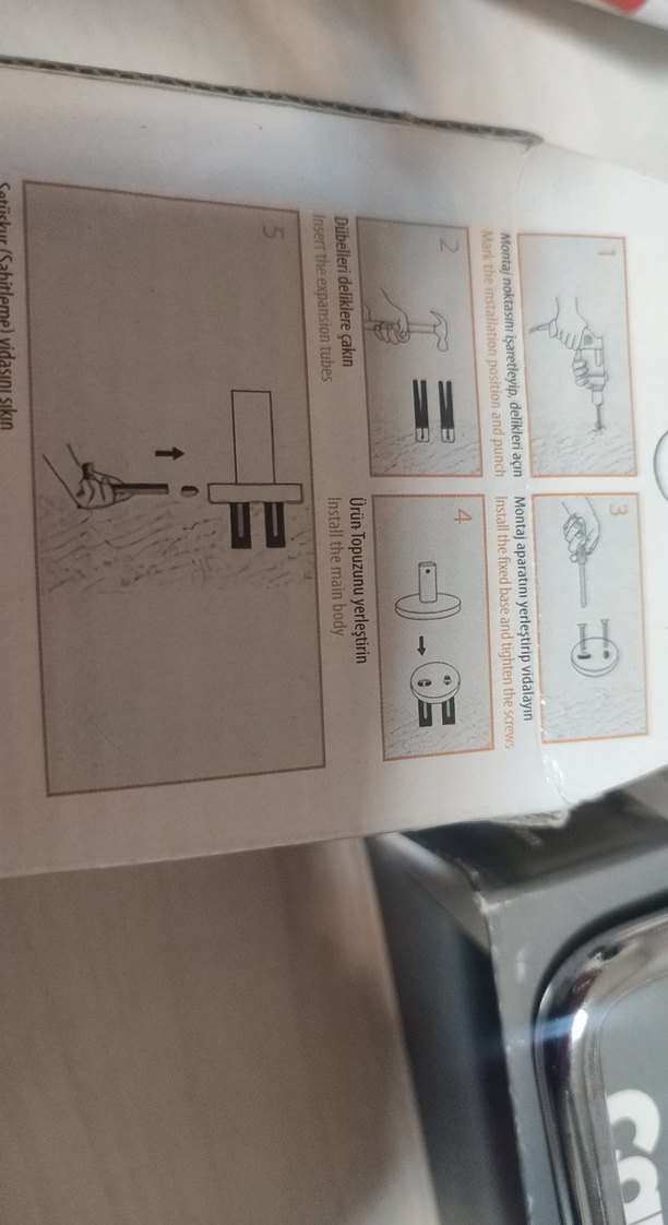 Bauhaus Camero Çelik paslanmaz  Kare Havluluk - Görsel 5