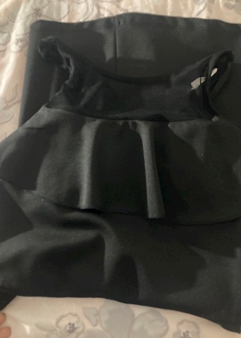 Siyah üstü tül Fırfırlı Midi Elbise - Görsel 2