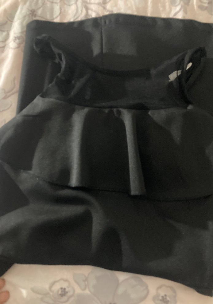 Siyah üstü tül Fırfırlı Midi Elbise - Görsel 2