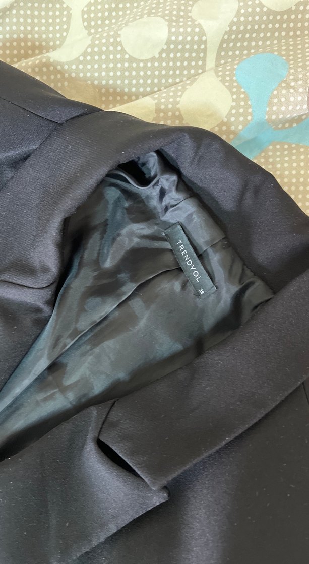 Düğmeli Siyah Kadın Blazer Ceket - Görsel 2