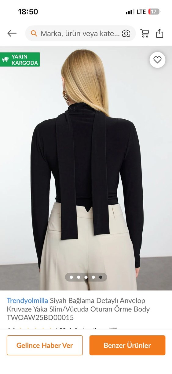 Trendyolmilla Siyah Bağlama Detaylı Anvelop Bluz altı çıtçıtlı - Görsel 2