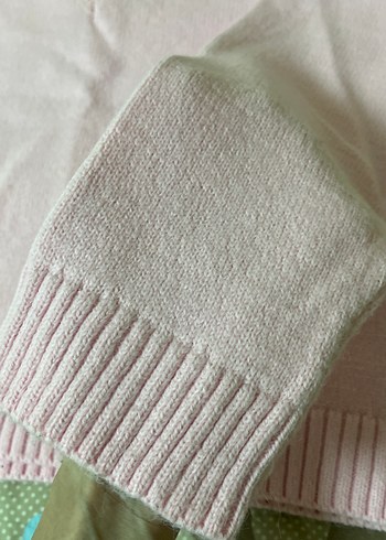 Pembe V Yaka Örgü Kadın Kazak - Görsel 2