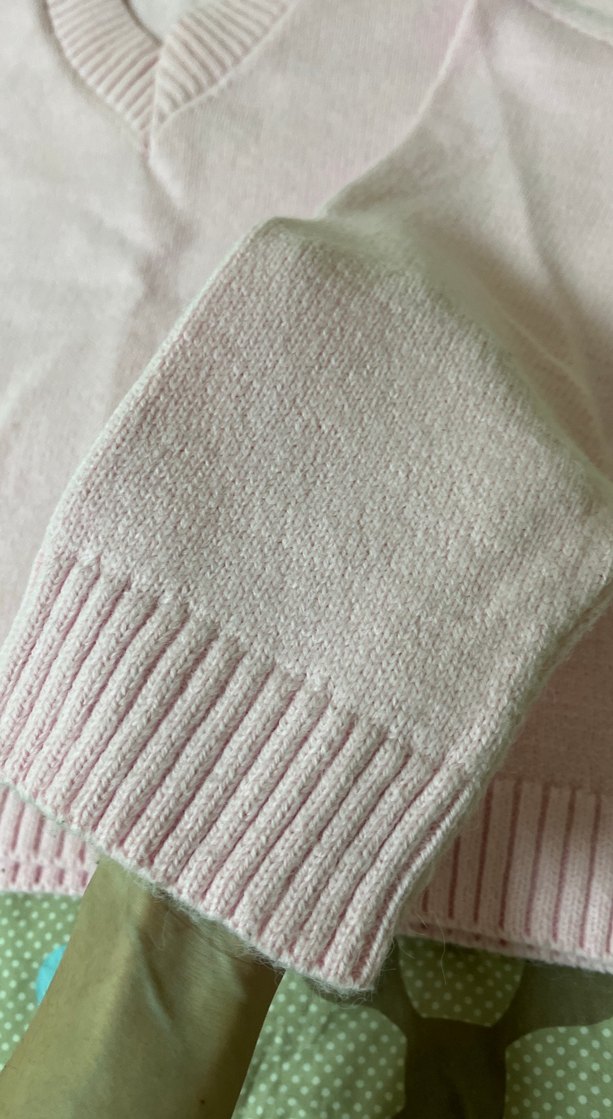 Pembe V Yaka Örgü Kadın Kazak - Görsel 2