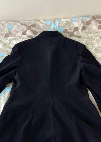 Siyah Süet Düğmeli Kadın Blazer Ceket - Görsel 3