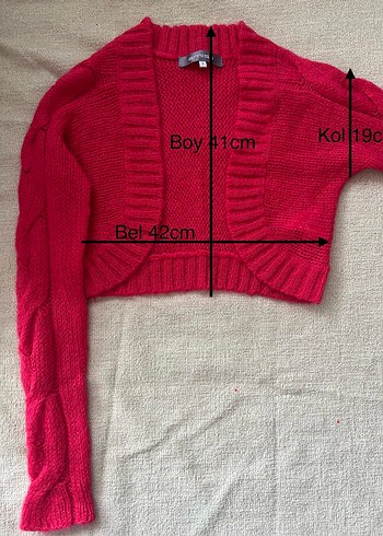 Yün crop hırka / Bolero, Uzun Kollu - Görsel 3